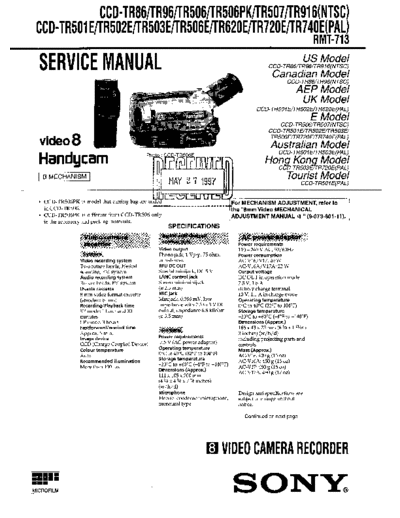 Sony CCDTR86 Camera  Parts  Sony Sony CCDTR86 Camera _Parts.pdf