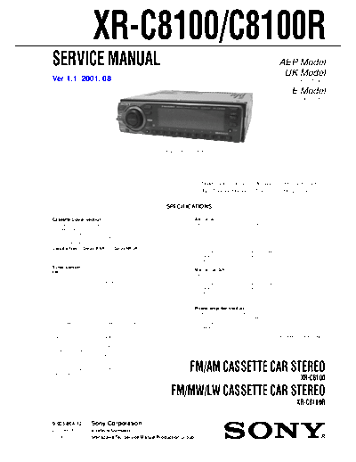 Sony XR-C8100  Sony XR-C8100.pdf
