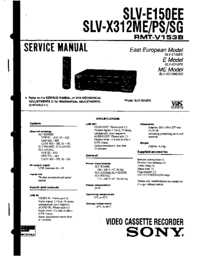 Sony SLVE150EE SLVX312ME  Sony SONY SLVE150EE SLVX312ME.pdf