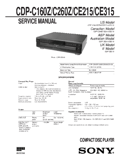Sony CDP-C160Z C260Z CE215 CE315  Sony Sony CDP-C160Z_C260Z_CE215_CE315.pdf