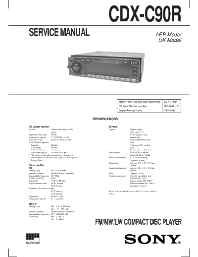 Sony CDX-C90R  Sony SONY CDX-C90R.pdf