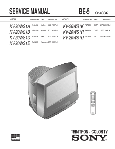 Sony BE5 KV20WS1  Sony SONY BE5 KV20WS1.PDF