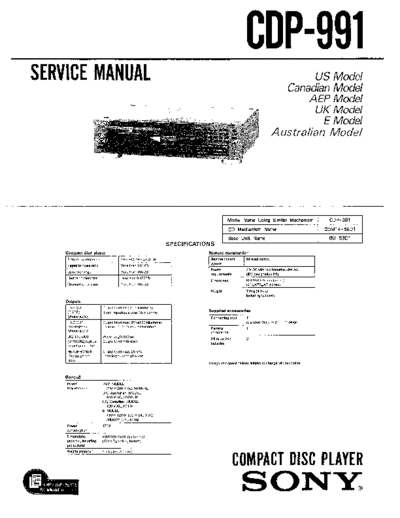 Sony CDP-991  Sony SONY CDP-991.pdf