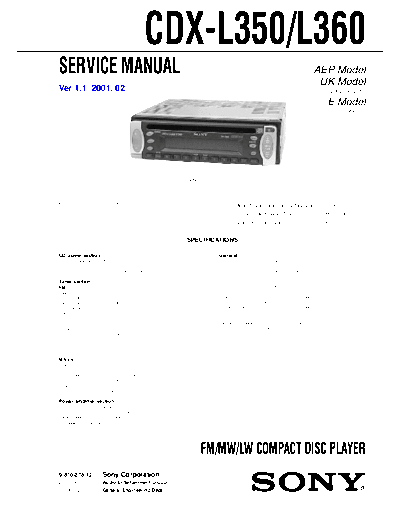 Sony CDX-L350 360  Sony SONY CDX-L350_360.pdf