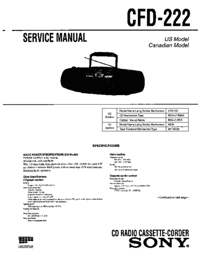 Sony CFD-222  Sony SONY CFD-222.pdf