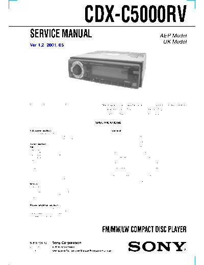 Sony Cdx-c5000rv  Sony SONY Cdx-c5000rv.pdf