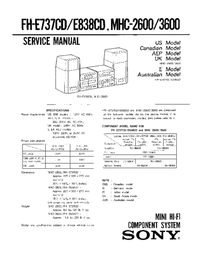 Sony FH-E838CD MHC-3600  Sony SONY FH-E838CD MHC-3600.pdf