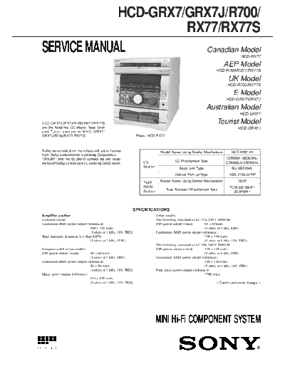Sony HCD-GRX7 RX77  Sony SONY HCD-GRX7 RX77.pdf