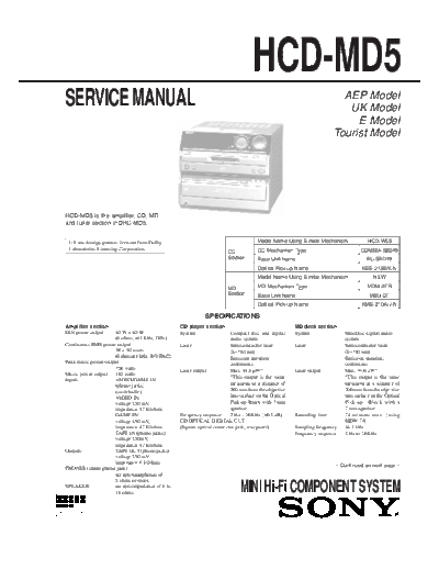 Sony HCD-MD5 with suppl.    9960713-82  Sony SONY HCD-MD5 with suppl.    9960713-82.pdf