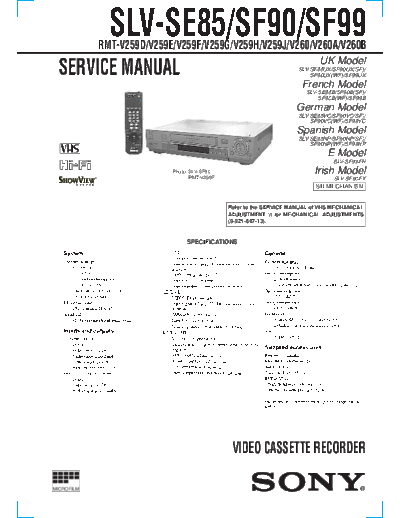 Sony SLV-SF99  Sony SONY SLV-SF99.pdf