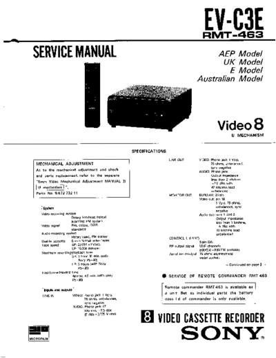 Sony VIDEO-8 U MECHANICAL EV-C3E  Sony SONY VIDEO-8 U MECHANICAL EV-C3E.pdf