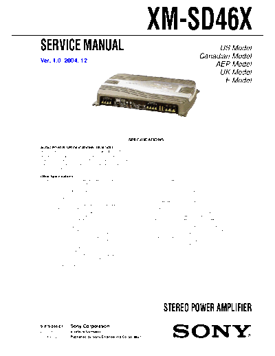 Sony XM-SD46X POWER AMPLIFIER-ver.1-2004  Sony SONY XM-SD46X POWER AMPLIFIER-ver.1-2004.pdf