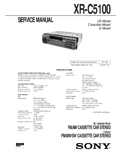 Sony XR-C5100  Sony SONY XR-C5100.pdf