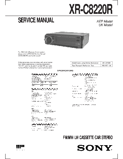 Sony XR-C8220R  Sony SONY XR-C8220R.pdf