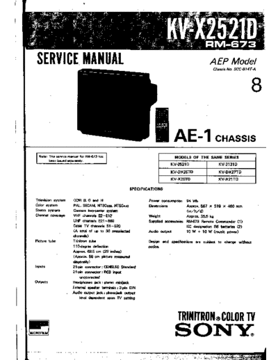 Sony AE-1 Chassis  Sony Sony AE-1 Chassis.pdf