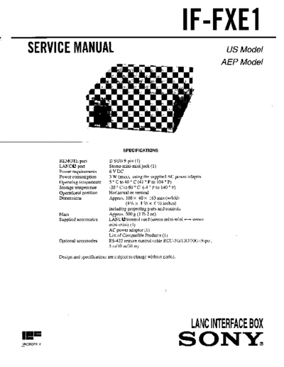 Sony IF-FXE1 LANC interface box  Sony Sony IF-FXE1 LANC_interface_box.pdf
