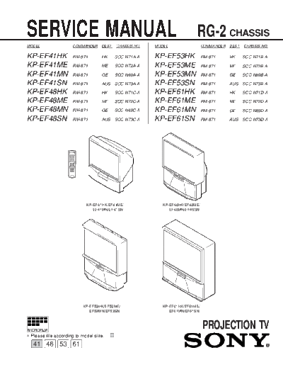 Sony KP-EFXXXX TV  Sony Sony KP-EFXXXX TV.pdf