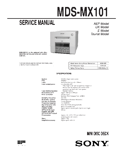 Sony MDS-MX101 Minidisc deck  Sony Sony MDS-MX101 Minidisc_deck.pdf