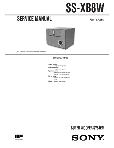 Sony SS-XB8W Act super woofer  Sony Sony SS-XB8W Act_super_woofer.pdf