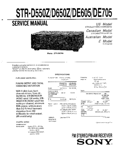 Sony STR-D550Z D650Z DE605 DE705  Sony Sony STR-D550Z_D650Z_DE605_DE705.pdf