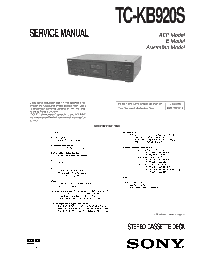 Sony TC-KB920S  Sony Sony TC-KB920S.pdf