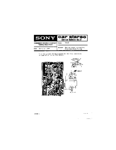 Sony XR-15 Service Bulletin 57  Sony Sony XR-15 Service Bulletin 57.pdf