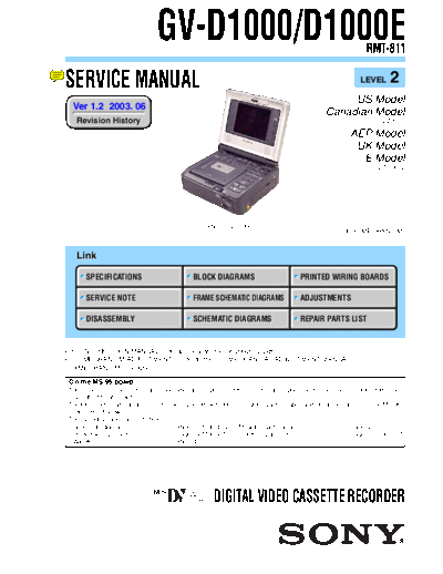 Sony service manual GV-D1000  Sony Sony_service_manual_GV-D1000.pdf