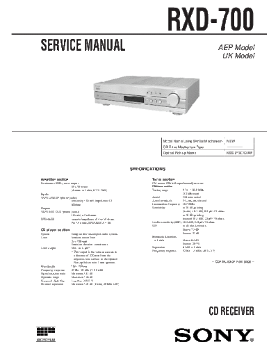 Sony RXD-700  Sony sony RXD-700.pdf