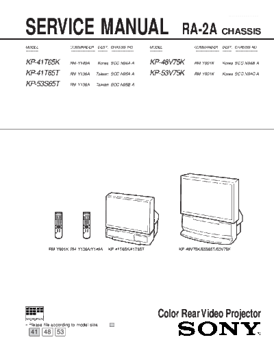 Sony chassis RA-2A-1  Sony sony chassis RA-2A-1.pdf