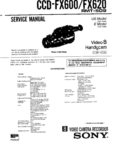 Sony CAMARA    CCD - FX 600---620    ( FX 500---510 )  Sony Camera CAMARA SONY  CCD - FX 600---620    ( FX 500---510 )    .pdf