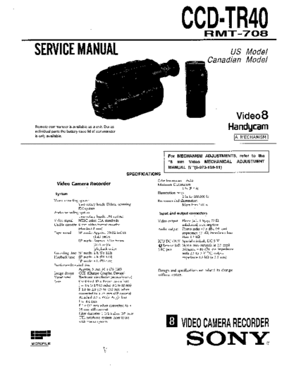 Sony CAMARA    CCD - TR 40  Sony Camera CAMARA SONY  CCD - TR 40    .pdf