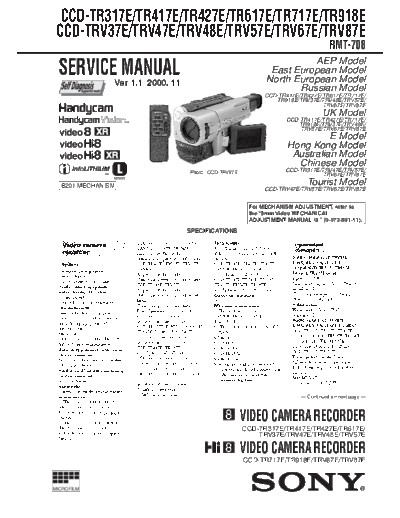 Sony CAMARA    CCD - TR317---417---427---617---717---918 E---TRV37--47--48--57--67--87 E  Sony Camera CAMARA SONY  CCD - TR317---417---427---617---717---918 E---TRV37--47--48--57--67--87 E  .pdf