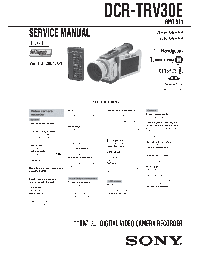 Sony CAMARA    DCR - TRV 30 E     LEVEL 1  Sony Camera CAMARA SONY  DCR - TRV 30 E     LEVEL 1    .PDF