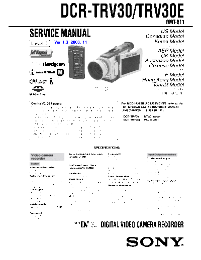Sony CAMARA    DCR - TRV 30 E     LEVEL 2    VER  1.3  Sony Camera CAMARA SONY  DCR - TRV 30 E     LEVEL 2    VER  1.3    .pdf