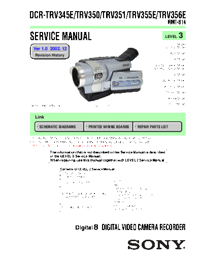 Sony CAMARA    DCR - TRV 345---350---351---355---356 E   LEVEL 3  Sony Camera CAMARA SONY  DCR - TRV 345---350---351---355---356 E   LEVEL 3  .pdf