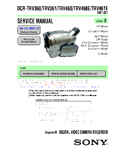 Sony CAMARA    DCR - TRV 360--361--460--461 E   ( LEVEL 3 )---  Sony Camera CAMARA SONY  DCR - TRV 360--361--460--461 E   ( LEVEL 3 )---.pdf
