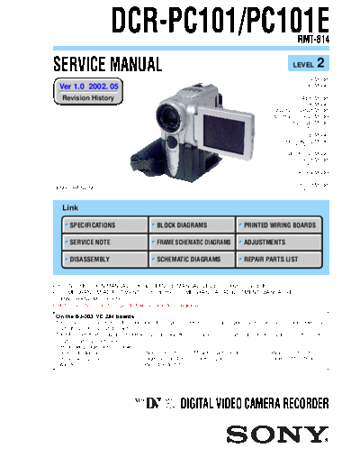 Sony DCR-PC101-101E SM  Sony Camera Sony DCR-PC101-101E SM.pdf