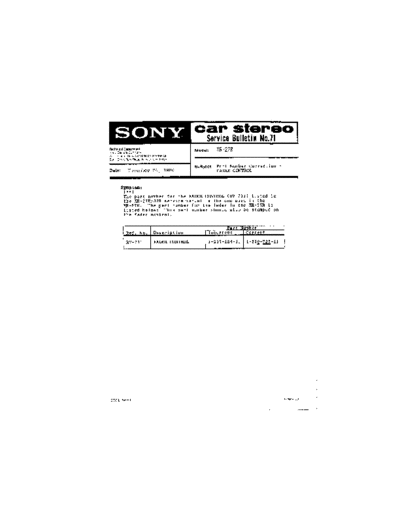 Sony CAR0071  Sony Car Stereo Service Bulletin CAR0071.PDF