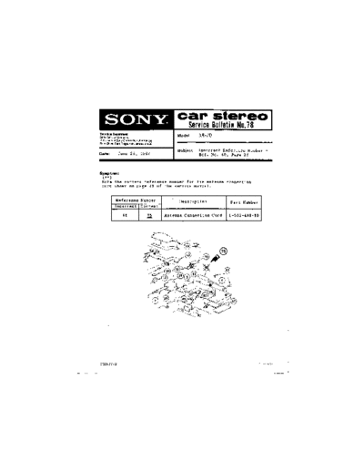 Sony CAR0078  Sony Car Stereo Service Bulletin CAR0078.PDF