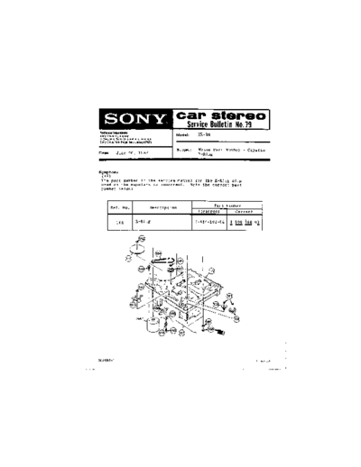 Sony CAR0079  Sony Car Stereo Service Bulletin CAR0079.PDF