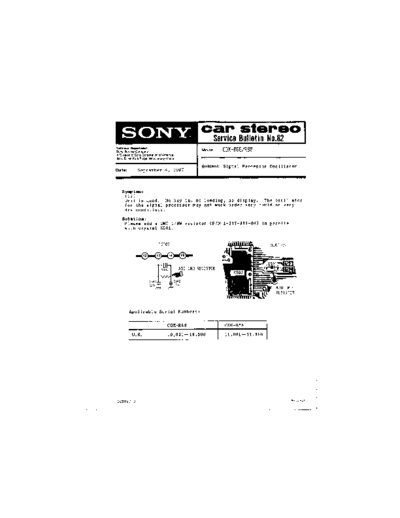Sony CAR0082  Sony Car Stereo Service Bulletin CAR0082.PDF
