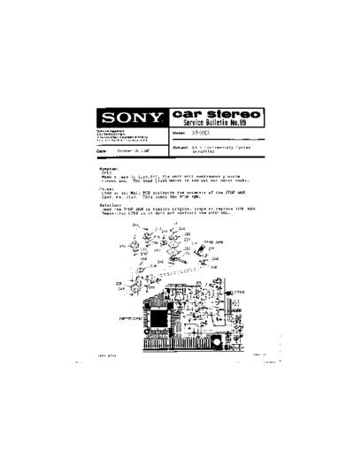 Sony CAR0089  Sony Car Stereo Service Bulletin CAR0089.PDF