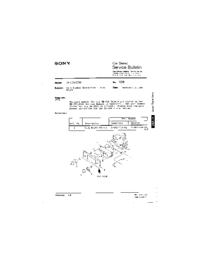 Sony CAR0108  Sony Car Stereo Service Bulletin CAR0108.PDF