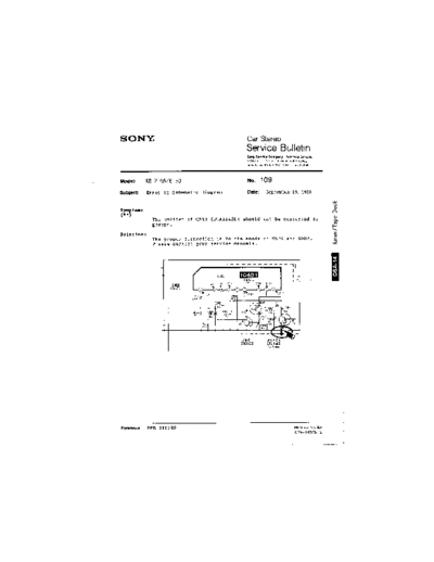 Sony CAR0109  Sony Car Stereo Service Bulletin CAR0109.PDF