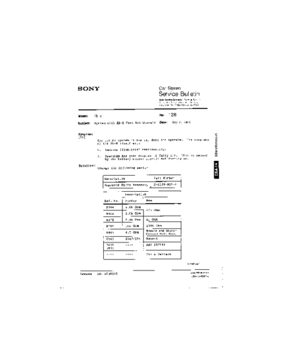 Sony CAR0128  Sony Car Stereo Service Bulletin CAR0128.PDF