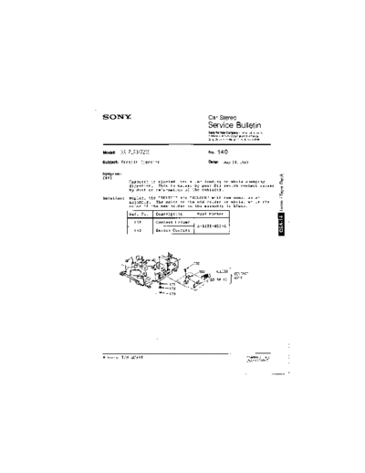 Sony CAR0140  Sony Car Stereo Service Bulletin CAR0140.PDF