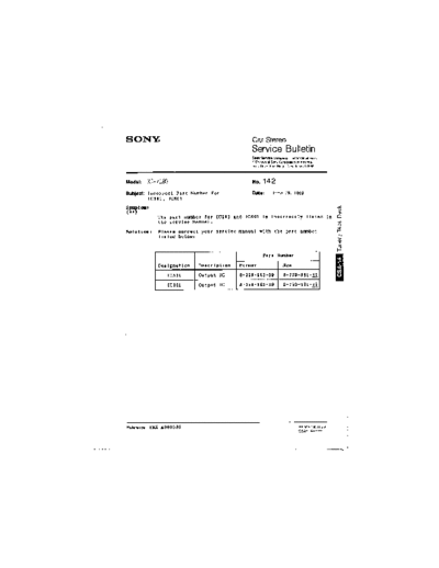 Sony CAR0142  Sony Car Stereo Service Bulletin CAR0142.PDF