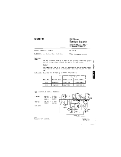 Sony CAR0145  Sony Car Stereo Service Bulletin CAR0145.PDF