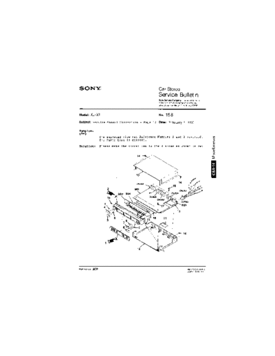 Sony CAR0158  Sony Car Stereo Service Bulletin CAR0158.PDF
