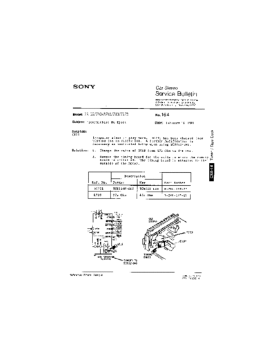 Sony CAR0164  Sony Car Stereo Service Bulletin CAR0164.PDF